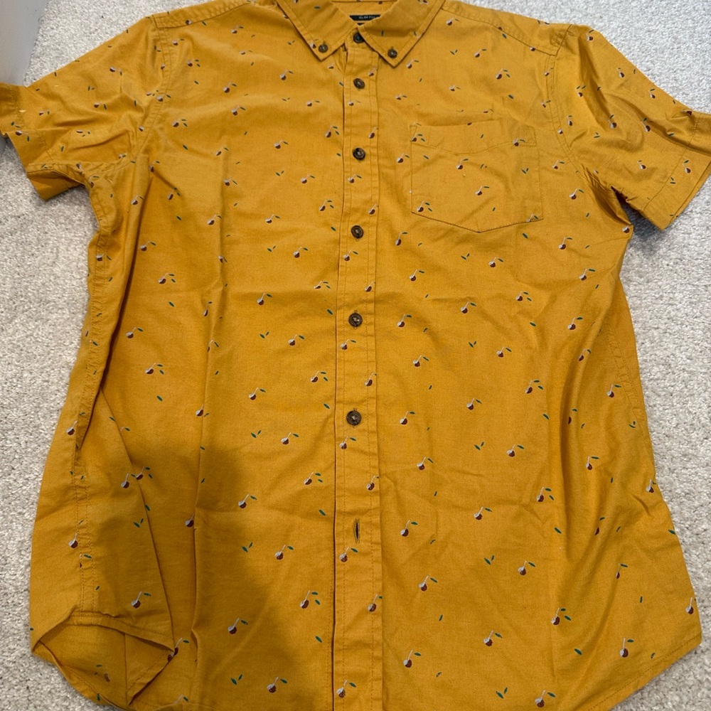 Prana SS button down Mustard Shirt